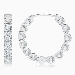 3CT TW Platinum Lab Grown Diamond Hoops